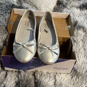 NWT silver slide on dress shoes